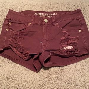 AE stretch Jean shorts low rise